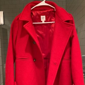 red winter coat